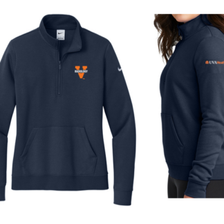 Womens Navy Nike Club 1/2 Zip Pullover