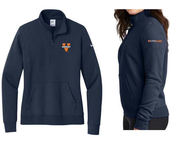 Womens Navy Nike Club 1/2 Zip Pullover