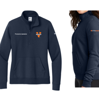 Womens Navy Nike Club 1/2 Zip Pullover - PERSONALIZED